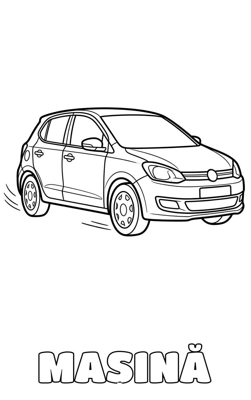 planșă de colorat cu vehicule