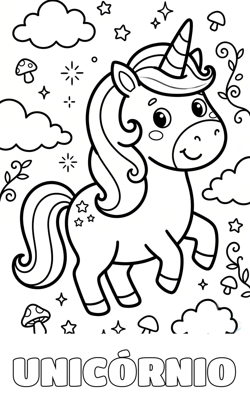 desenho de unicórnio para colorir