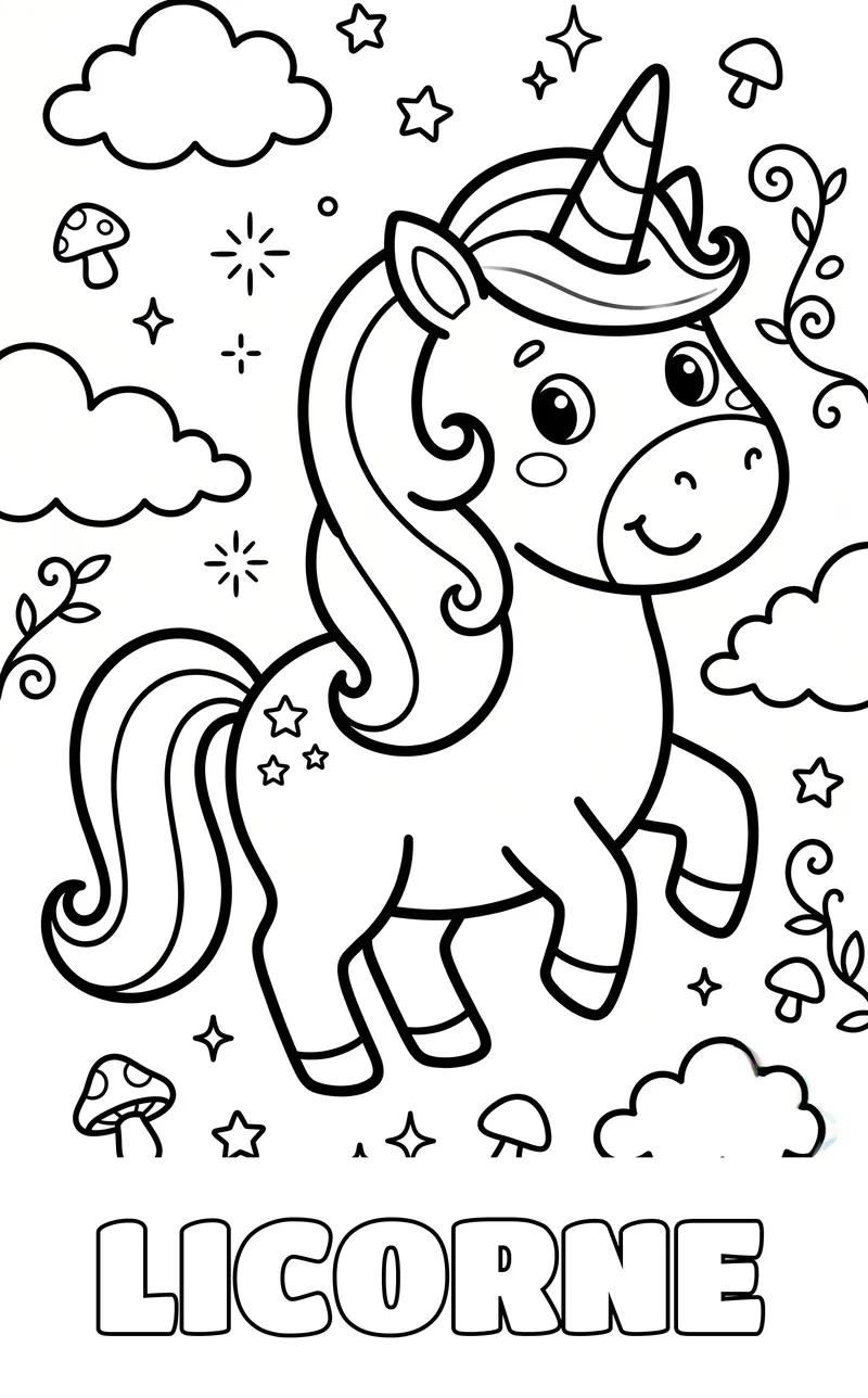 coloriage licorne à imprimer