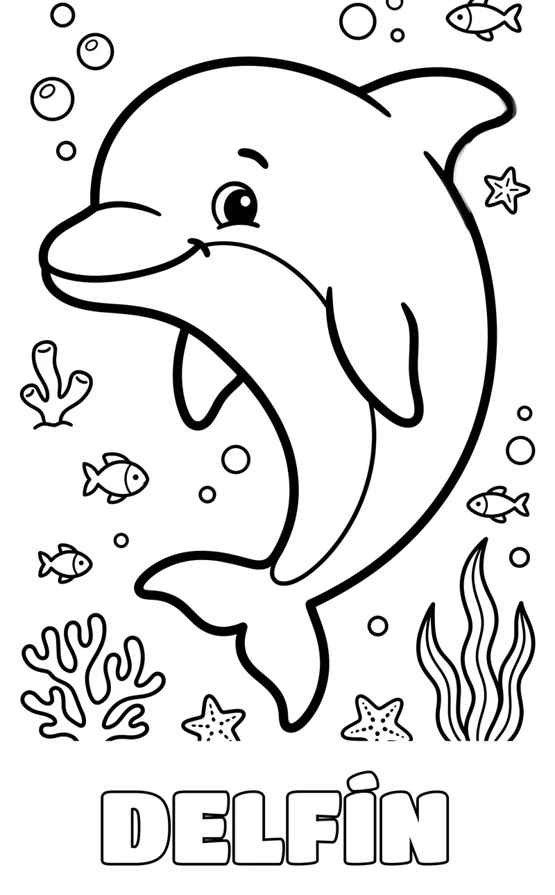 dibujo de animales marinos para colorear