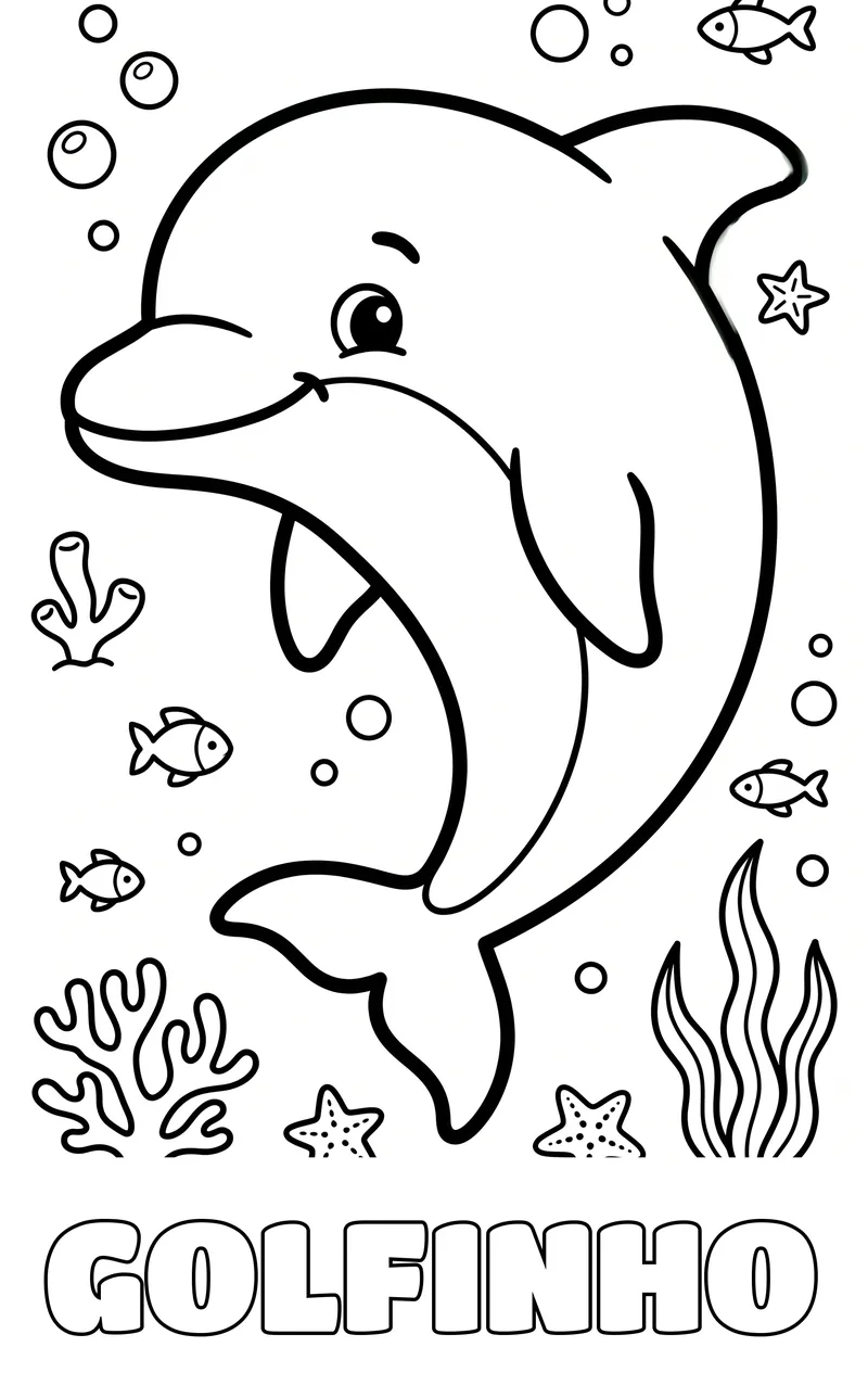 desenho de animais marinhos para colorir