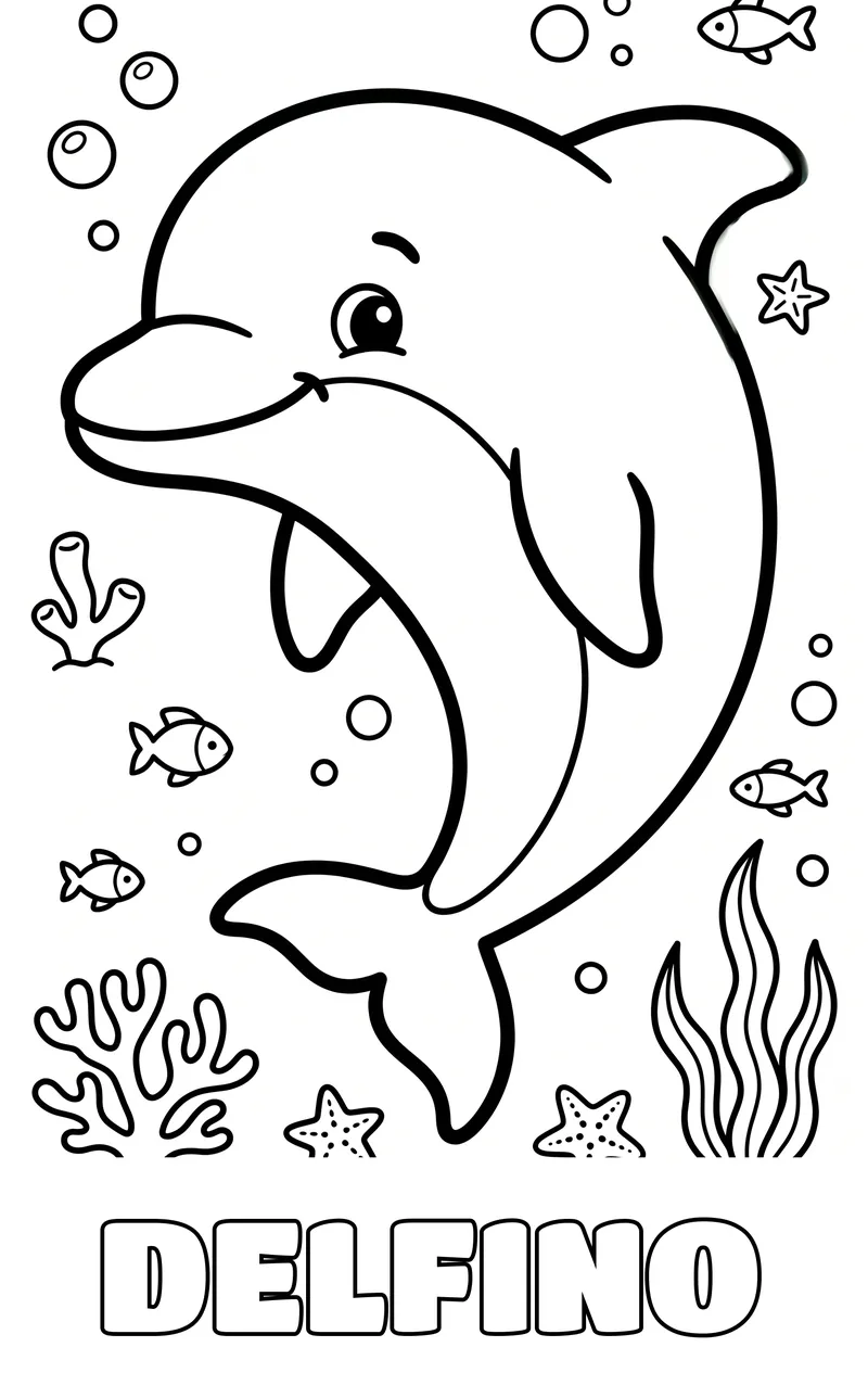 disegno da colorare: animali marini
