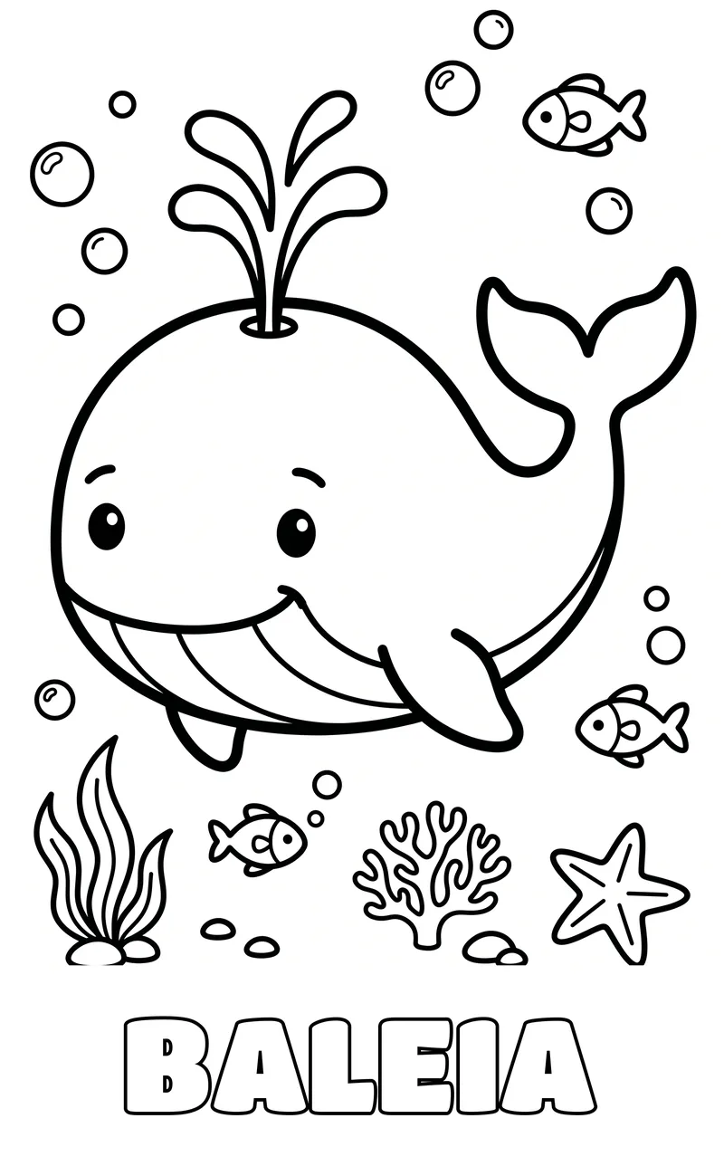 desenho de animais marinhos para colorir