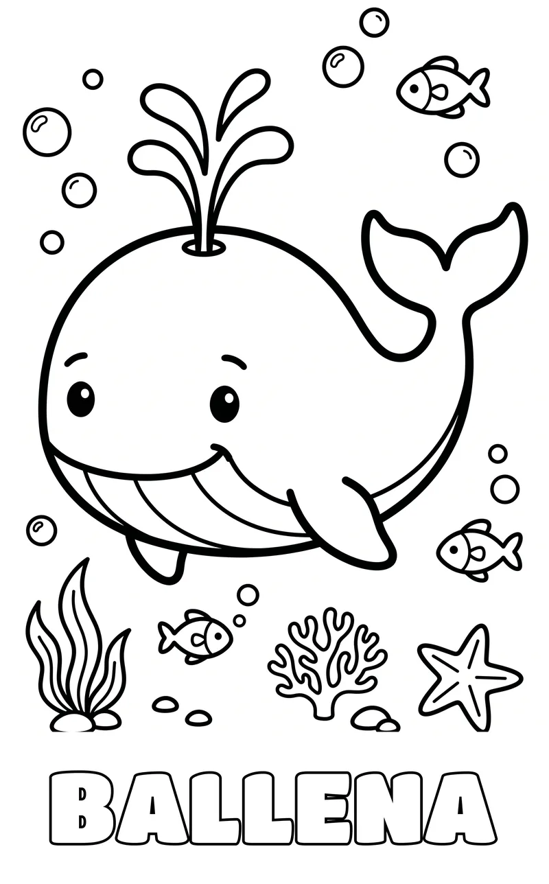 dibujo de animales marinos para colorear