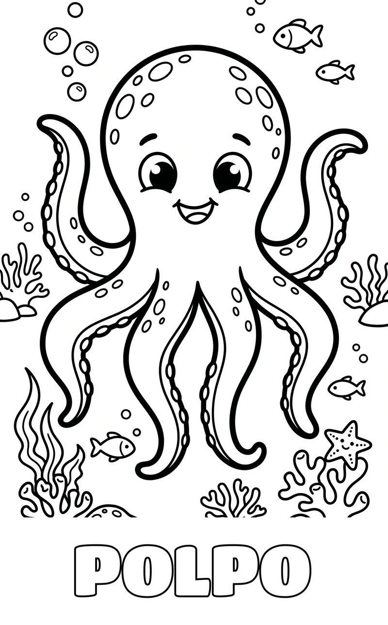disegno da colorare: animali marini