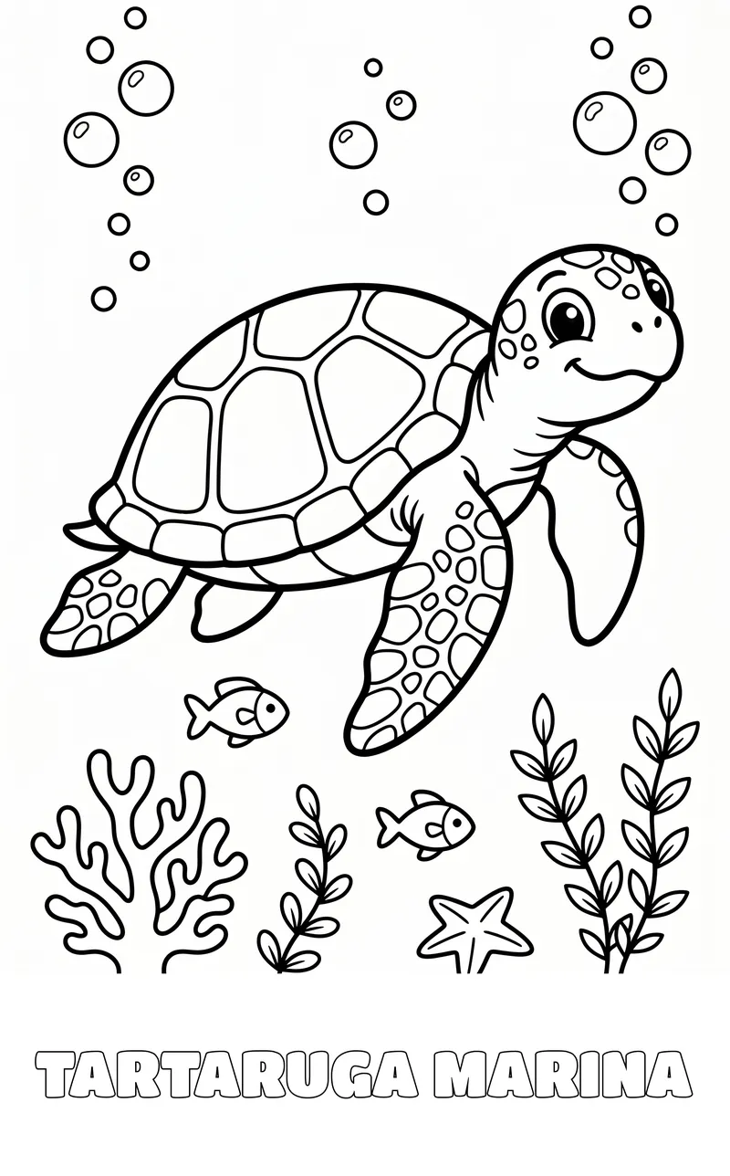 disegno da colorare: animali marini