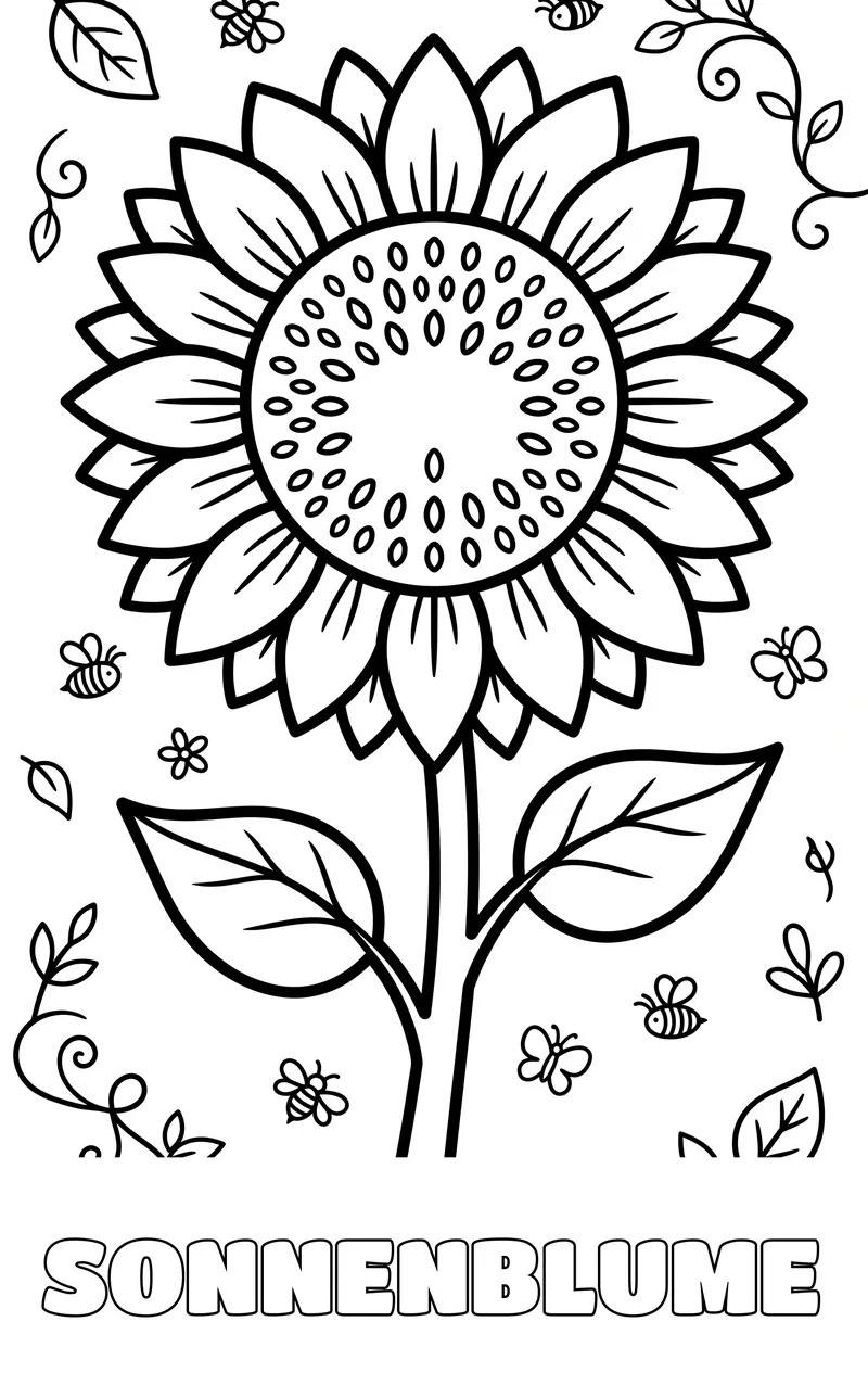 Blumen Ausmalbild zum Ausdrucken