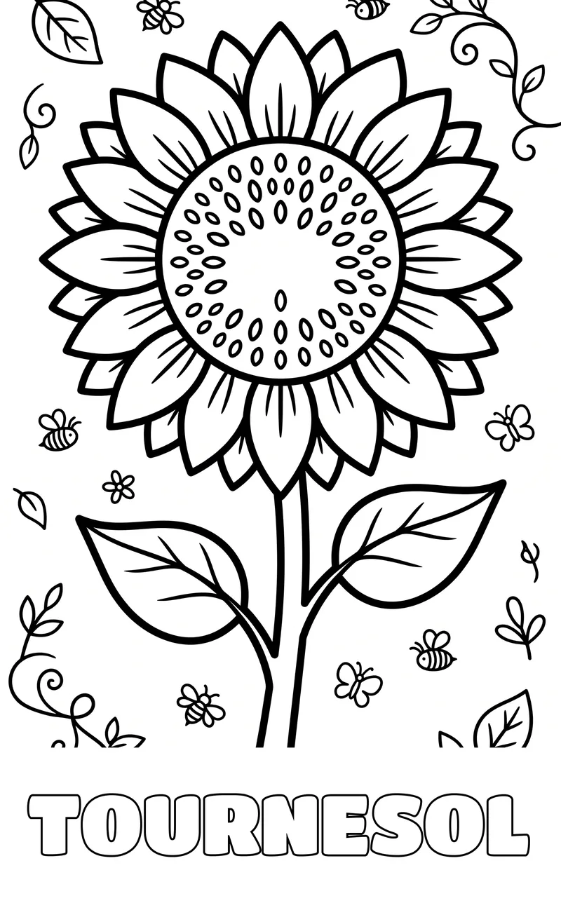 coloriage fleur à imprimer