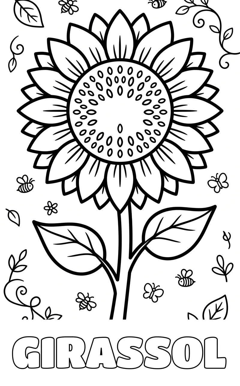 desenho de flor para colorir