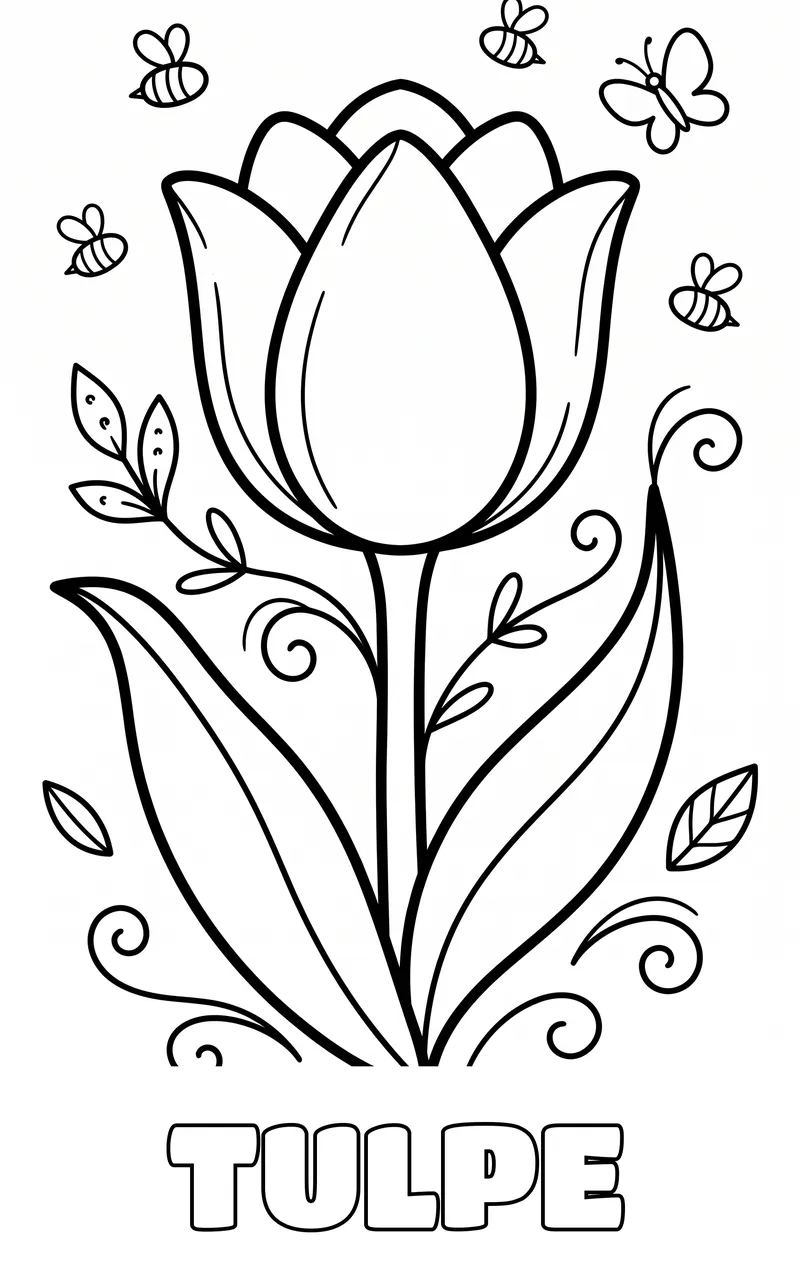 Blumen Ausmalbild zum Ausdrucken