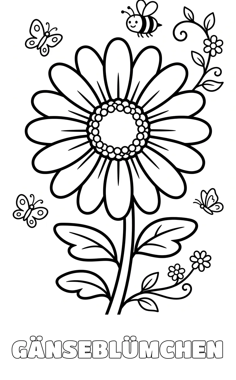 Blumen Ausmalbild zum Ausdrucken
